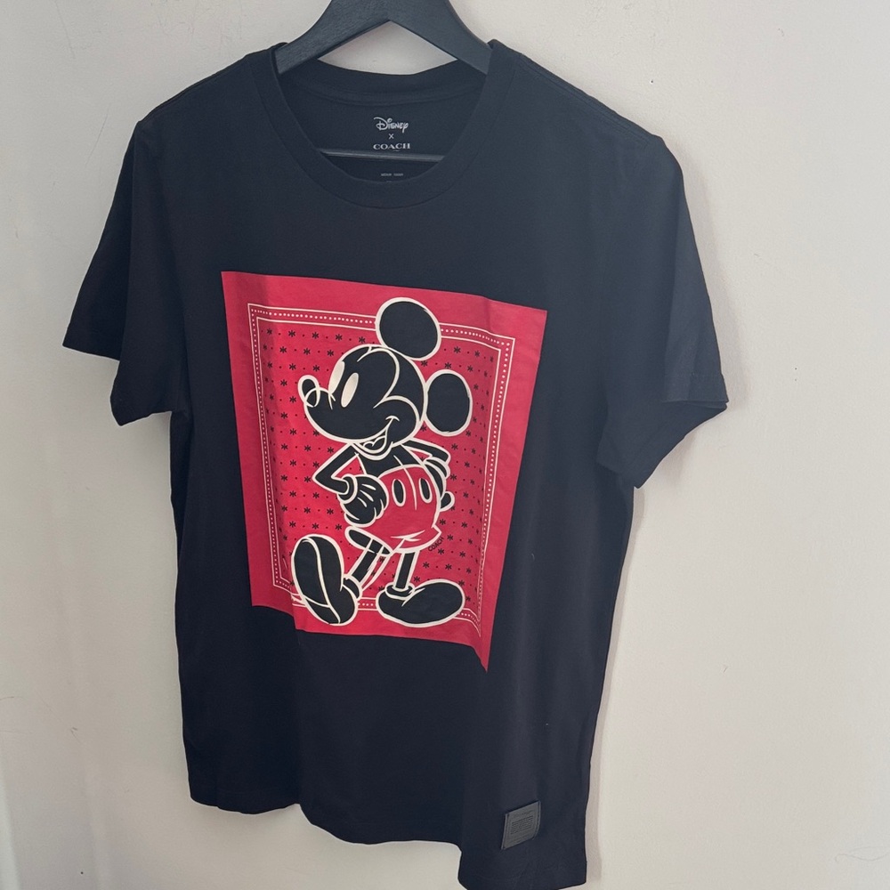 Disney Black Tee with Red Mickey Mouse Graphic